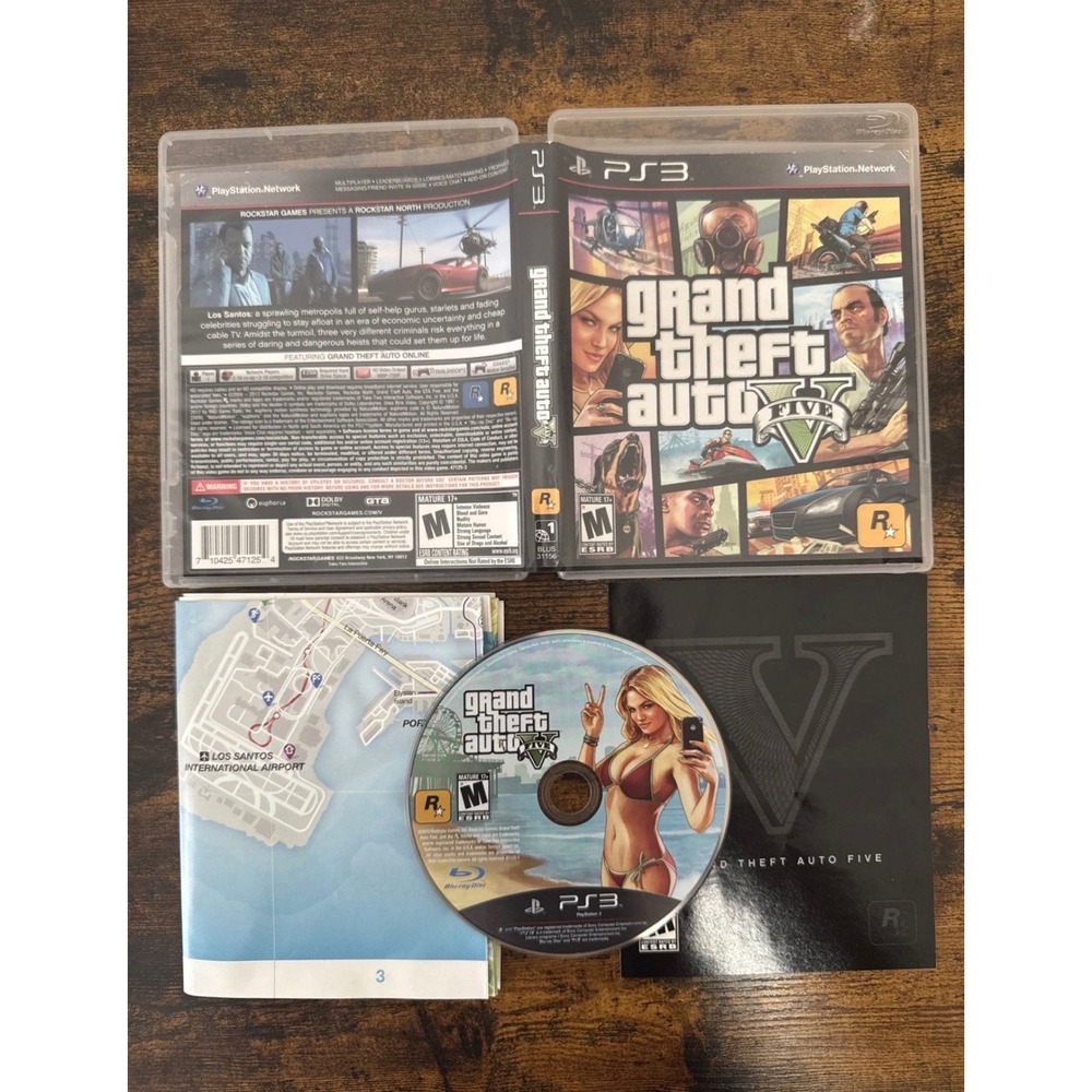 Grand Theft Auto V GTA 5 PS3 PlayStation 3 Rockstar Games BLUS-31156 Complete